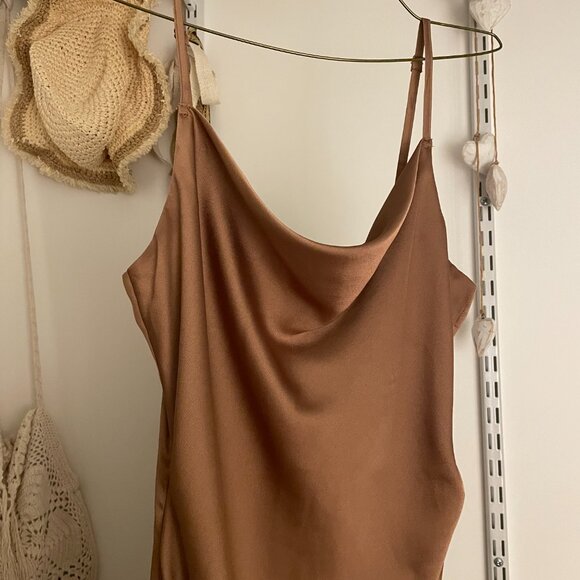 Cowl Neck Satin Slip Dress - Picture 6 of 6